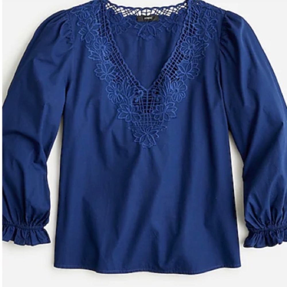 J. Crew V-neck top with eyelet trim